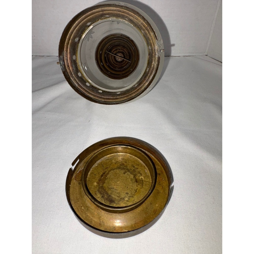 Frosted Etched Star Glass Brass Candle Lantern Hanging Tea Light Holder Vintage - Picture 7 of 14